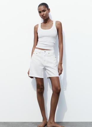 Джинсовые шорты белые zara