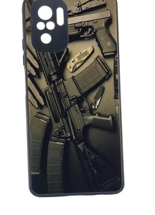 Чехол glass case для xiaomi redpoco x3 pro 4g / redpoco x3 pros стеклянный бампер с рисунком military