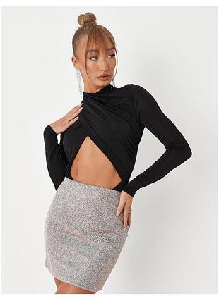 Боді-блуза  missguided з вирізом чорне нове s/m