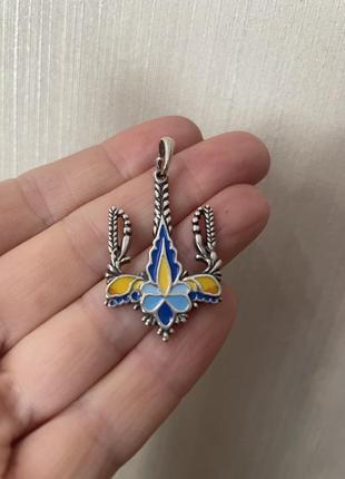 Срібна підвіска  тризуб 925 проба