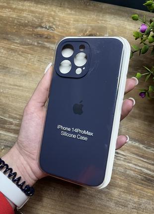 Чехол на iphone 14 pro max о макс квадратных борта на айфон silicone case full camera на apple