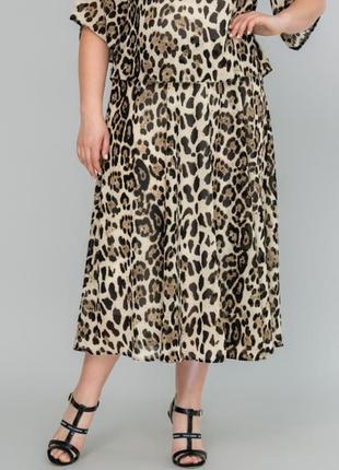 Плаття літнє шифонове на підкладці тваринний леопардовий принт7 фото