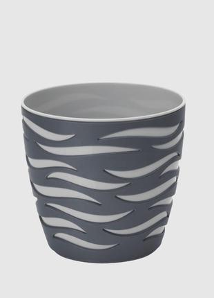 Вазон с вкладкой sahara duo 23 см 5,97 л антрацит+платина