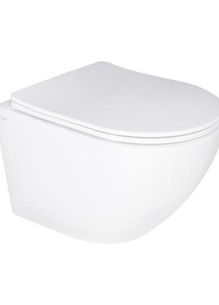 Унитаз подвесной qtap jay безободковый ultra quiet с сиденьем soft-close qt07335177w
