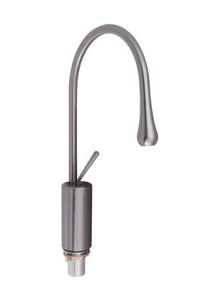 Смеситель для раковины qtap virgo с поворотным изливом высокий qtvir1066h103k gunmetal black pvd
