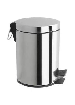 Відро для сміття frap f701 з педаллю, хром, 3 літри