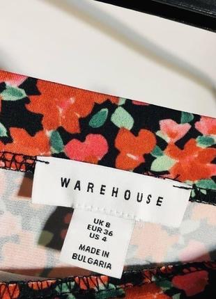 Червона мідіспідниця з глибоким розрізом із мережива у квіточку warehouse з5 фото