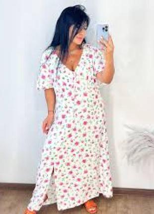Нежное изящное платье в цветы р36/38