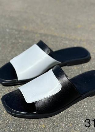 Шльопанці натуральна замша/шкіра код - 313502 фото