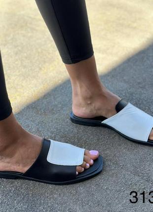 Шльопанці натуральна замша/шкіра код - 313505 фото