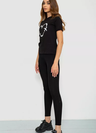 Женская футболка с принтом, цвет черный, 241r121