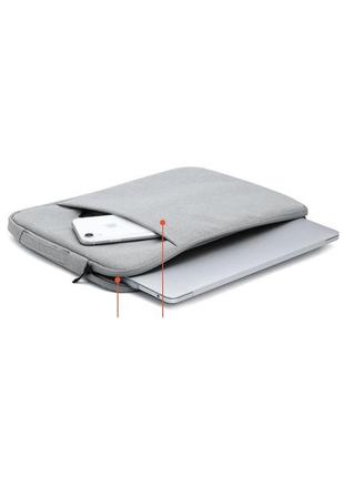 Чохол для ноутбука текстильний hardy сірий4 фото