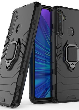 Чохол ring case для realme c3 броньований бампер з кільцем чорний