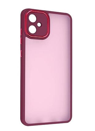 Чехол fiji lens для samsung galaxy a05 (a055) бампер матовый с защитой блока камер wine red