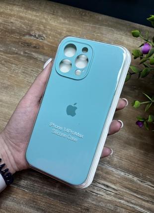 Чехол на iphone 14 pro max о макс квадратных борта на айфон silicone case full camera на apple1 фото