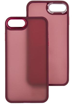 Чохол fiji lens для apple iphone se 2022 бампер матовий з захистом блока камер wine red