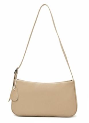 Женская кожаная сумка бежевая