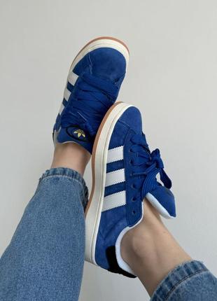 Кроссовки женские adidas campus 00s blue/white1 фото