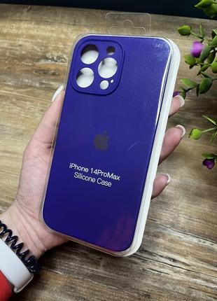 Чехол на iphone 14 pro max о макс квадратных борта на айфон silicone case full camera на apple