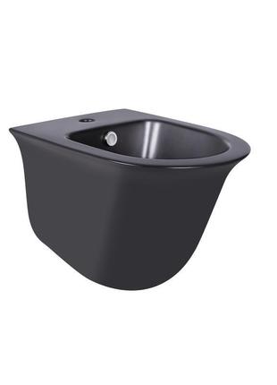 Биде подвесное qtap virgo 485х345х365 matt black qt1855051fmb