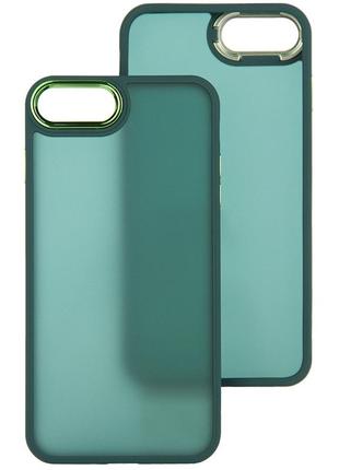 Чохол fiji lens для apple iphone 7 бампер матовий з захистом блока камер dark green