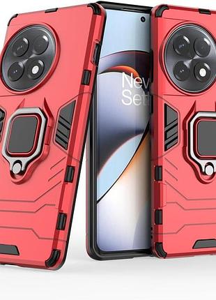 Чехол fiji ring для oneplus ace 2 pro бронированный бампер с кольцом подставкой красный