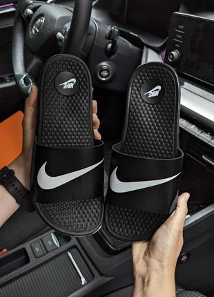 🔥мужские массажные шлепанцы nike черные🔥