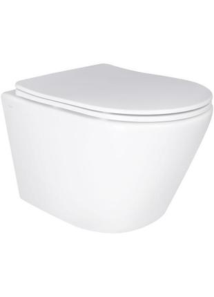 Унитаз подвесной qtap swan безободковый ultra quiet с сиденьем soft-close qt16335179w