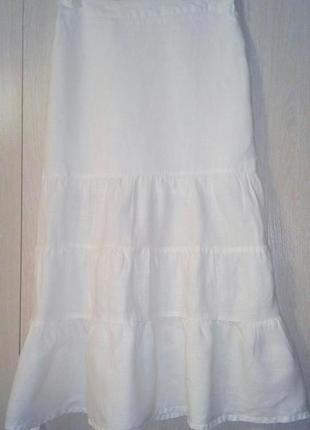 Біла лляна спідниця s h&m
