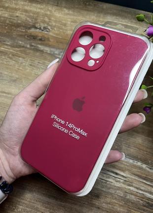 Чехол на iphone 14 pro max о макс квадратных борта на айфон silicone case full camera на apple1 фото