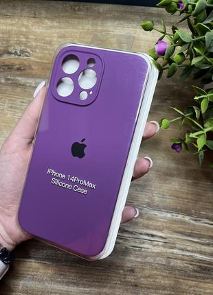Чехол на iphone 14 pro max о макс квадратных борта на айфон silicone case full camera на apple