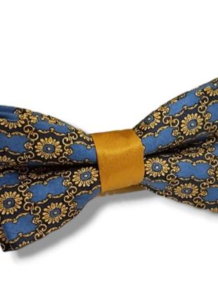 Метелик чоловічий. галстук бабочка синий с принтом