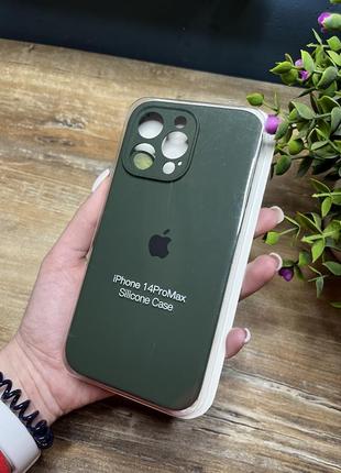 Чехол на iphone 14 pro max о макс квадратных борта на айфон silicone case full camera на apple