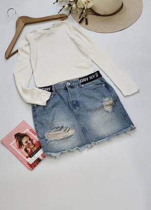 Костюм набір, спідниця джинсова топ кофта