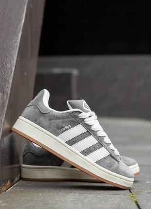 Женские кроссовки adidas campus grey white8 фото