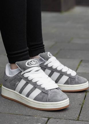 Женские кроссовки adidas campus grey white