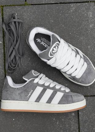 Женские кроссовки adidas campus grey white7 фото