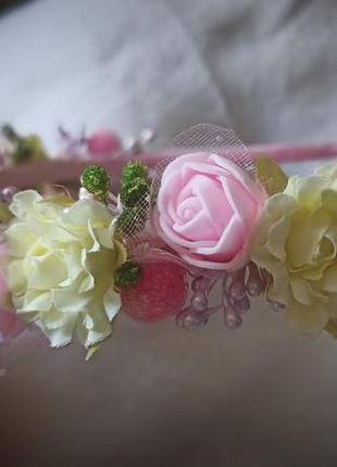 Обруч венчик с цветами