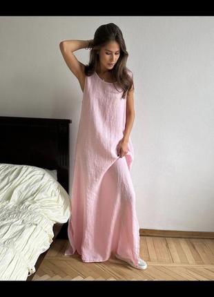 Льняное платье макси