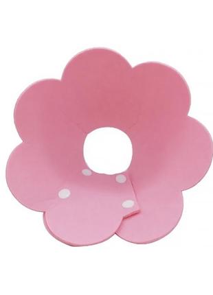 Мягкий воротник-подушка для кошек lesko dt-1063 flower l pink послеоперационный защитный от вылизывания 14шт