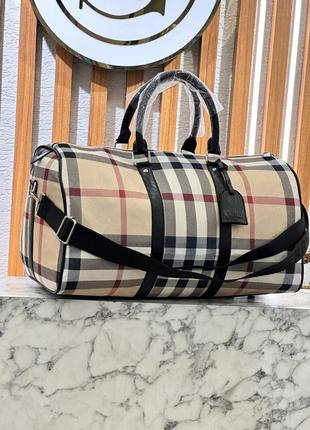 Сумка дорожня велика чорна burberry унісекс чоловіча жіноча барбері