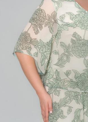 Платье летнее длинное шифоновое на подкладке цветочный принт7 фото