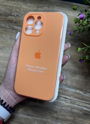 Чехол на iphone 14 pro max о макс квадратных борта на айфон silicone case full camera на apple1 фото