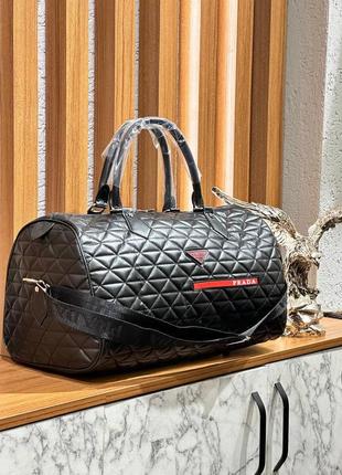 Сумка дорожня велика чорна prada сумка прада жіноча чоловіча сумка унісекс