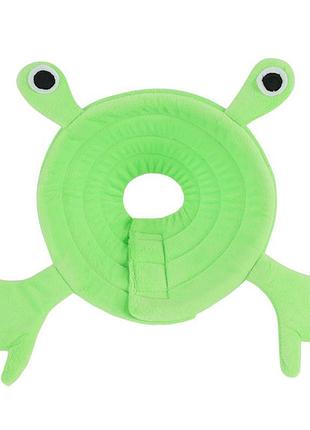 Мягкий воротник-подушка для кошек lesko dt-613 m green frog послеоперационный защитный от вылизывания 5шт