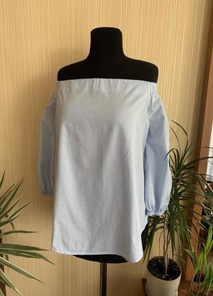 Рубашка хлопок открытые плечи new look размер m