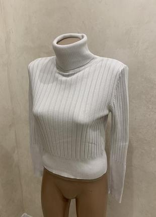 Белый базовый гольф водолазка zara свитер с воротником джемпер
