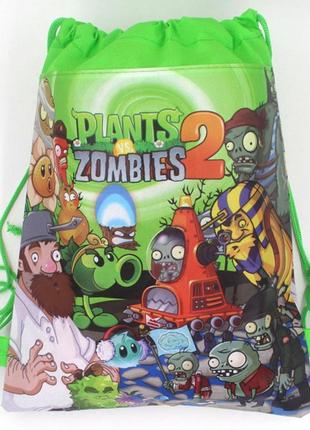 Сумка рюкзак для сменной обуви с принтом растения против зомби plans zombies 2