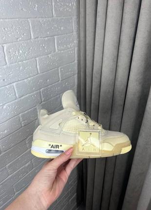 Женские кроссовки nike air jordan 4 retro beige джордан бежевого цвета