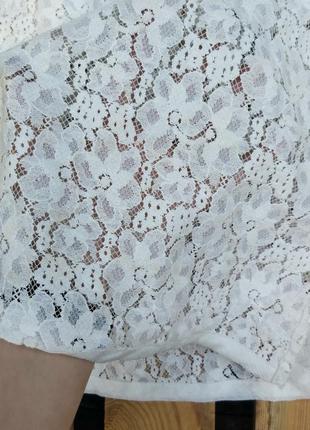 Гипюровая футболка молочного цвета 💗4 фото